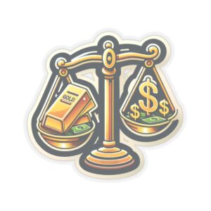 Sticker | Gold Bar Gains: Balancing Wealth One Dollar at a Time - Image 3